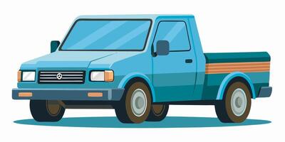 Realistic side view of a truck car on a white background vector