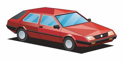 Realistic side view of a car on a white background vector