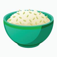 Rice on white background vector