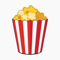 Popcorn on white background vector