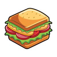 Sandwich on white background vector