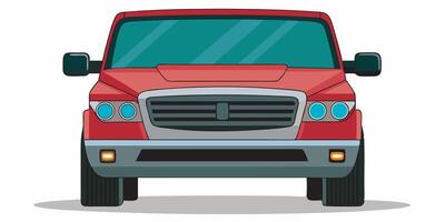 Realistic front-side view of car on a white background vector