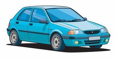 Realistic side view of a car on a white background vector