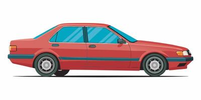 Realistic side view of a car on a white background vector
