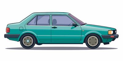 Realistic side view of a car on a white background vector