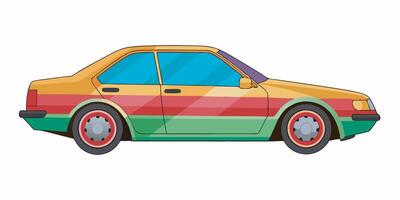 Realistic side view of a car on a white background vector
