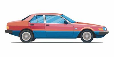 Realistic side view of a car on a white background vector