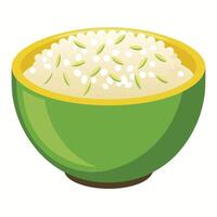 Rice on white background vector
