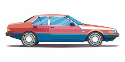 Realistic side view of a car on a white background vector