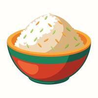 Rice on white background vector