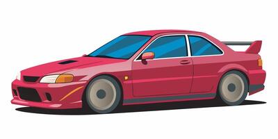 Realistic side view of a car on a white background vector
