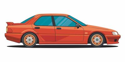 Realistic side view of a car on a white background vector