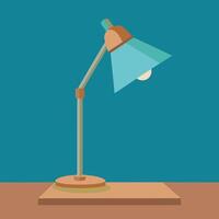 lamp on a wooden table vector