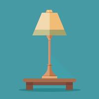 lamp on a wooden table vector