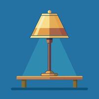 lamp on a wooden table vector