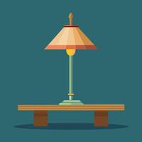 lamp on a wooden table vector