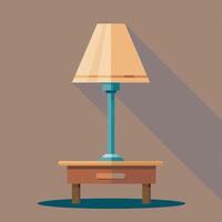 lamp on a wooden table vector