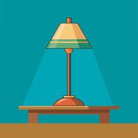 lamp on a wooden table vector