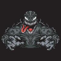 Print black Venom Pro animated vector