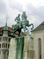 Scenic summer view of the Old Town architecture of Zurich photo