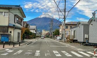 Quiet Street Leading to Mount Fuji. photo