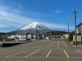 Empty Parking Lot with Mount Fuji View. photo