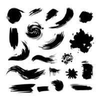 Black Distress Brushes. Grunge Texture. Splash Banner. vector