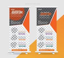 Tour and Travel rollup or X banner design template vector
