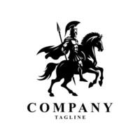 Spartan warrior logo with a classic helmet and strong design. Perfect for gyms, battle games, or motivational content. The logo conveys courage, discipline, and determination. vector
