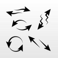 set of black arrow icon design vector