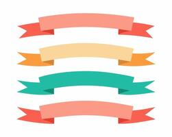 Four Colorful Blank Ribbons and Banners in Various Shapes and Styles vector