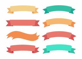 Colorful Blank Ribbons and Banners in Various Shapes and Styles vector