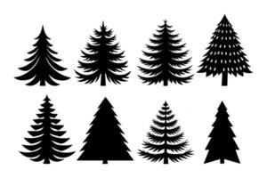 A Minimal Set of Pine Tree Silhouettes vector
