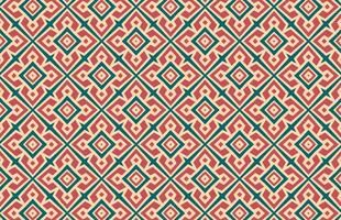 Multicolor square green and red fabric pattern vector