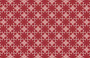 Decorative geometric red and white fabric design vector