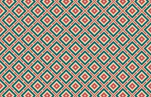 Square and stripes green and red fabric pattern vector