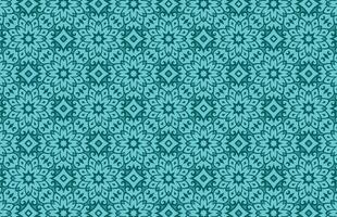 Blue color flower design fabric pattern vector