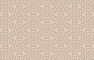 Textile brown and white circle floral pattern vector