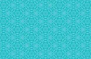 Textile blue circle floral pattern vector