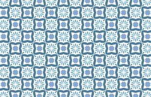 Textile blue color floral design pattern vector