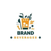 Drink logo design with toppings for various cafe and restaurant uses vector