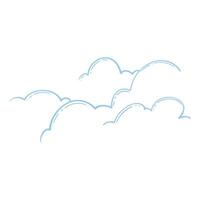 Hand drawn of clouds esoteric symbol. Alchemy mystical magic elements in colorful doodle vintage drawing style. vector