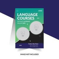 Language Course Flyer for social media post vector