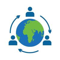 icon of internet connection between people vector