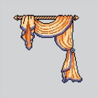 Pixel art illustration Curtain. Pixelated Curtain. Window Bedroom Curtain pixelated for the pixel art game and icon for website and game. old school retro. vector