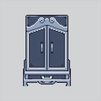 Pixel art illustration Wardrobe. Pixelated shelf. Bedroom wardrobe cabinet shelf pixelated for the pixel art game and icon for website and game. old school retro. vector