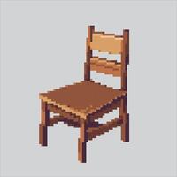 Pixel art illustration Chair. Pixelated Chair. Bedroom Chair pixelated for the pixel art game and icon for website and game. old school retro. vector