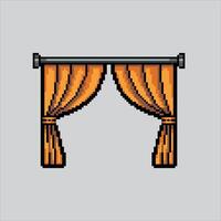 Pixel art illustration Curtain. Pixelated Curtain. Window Bedroom Curtain pixelated for the pixel art game and icon for website and game. old school retro. vector