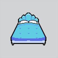 Pixel art illustration Bed. Pixelated Bed. Bed pixelated for the pixel art game and icon for website and game. old school retro. vector