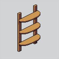 Pixel art illustration Bed Shelf. Pixelated Shelf. Shelf pixelated for the pixel art game and icon for website and game. old school retro. vector